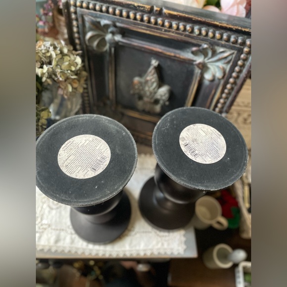 vintage Black tall pedestal pillar candle holder - Picture 5 of 8